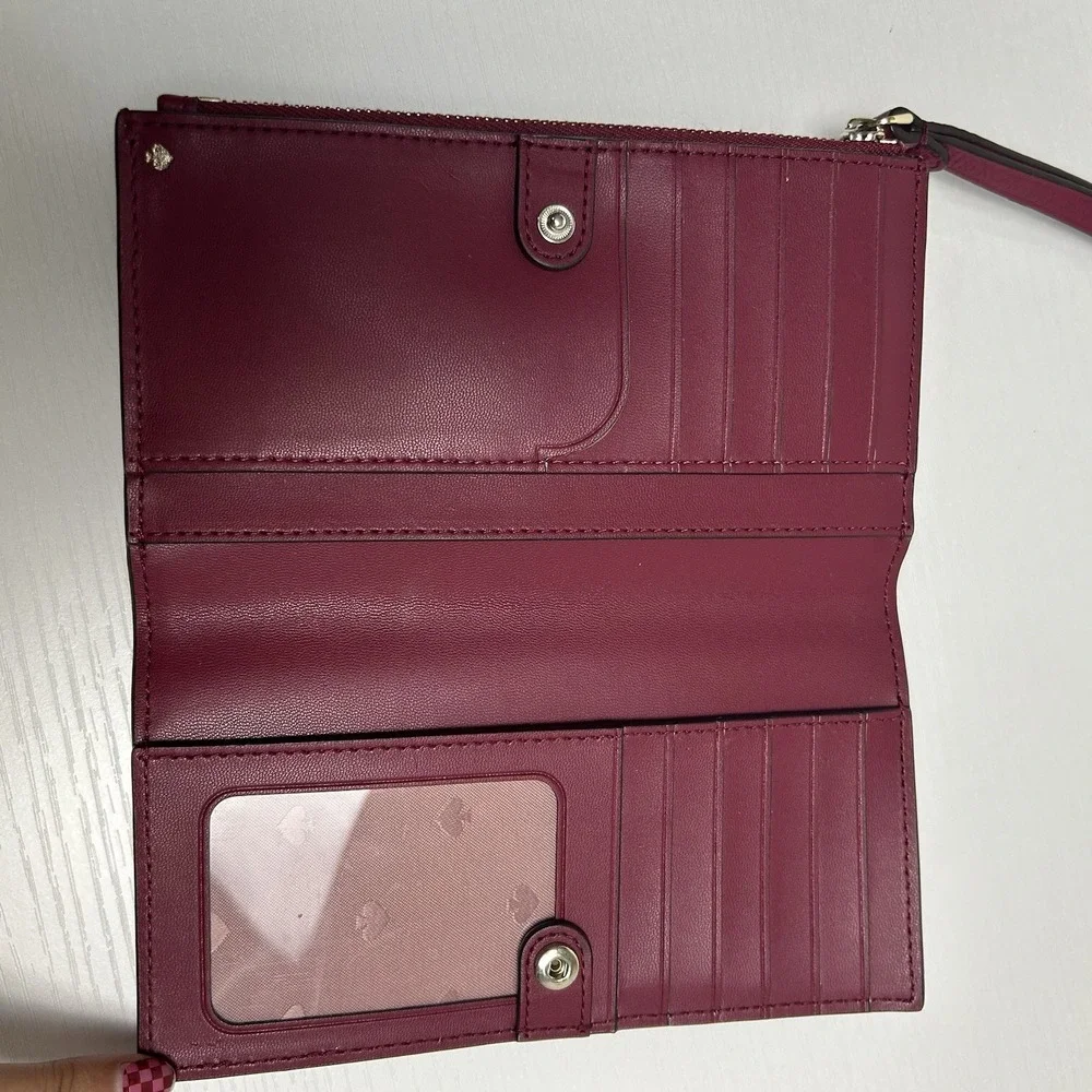 Kate Spade Jackson Medium Universal Phone Wristlet Cherrywood Pebbled Leather